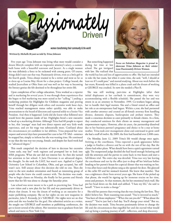 Fall 2019 pg 22-23 Passionately driven Trina