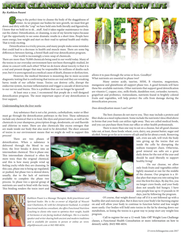 Spring 2017 page 23 Inner Cleansing Makes Way For New Life
