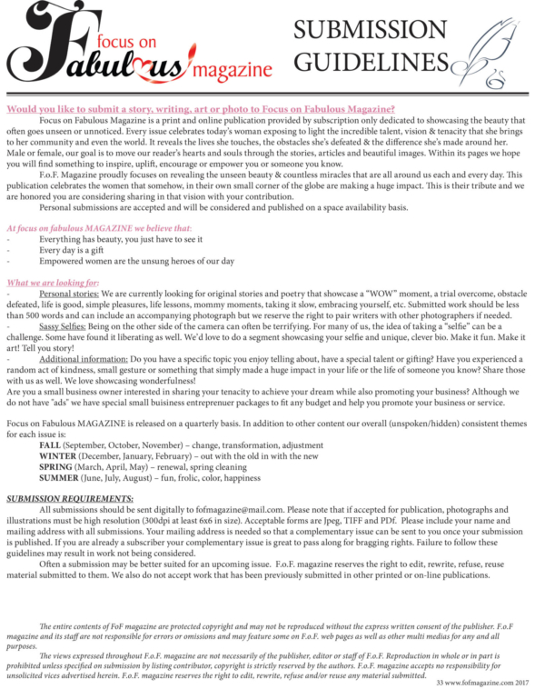 Spring 2017 page 33 Submission Guidelines